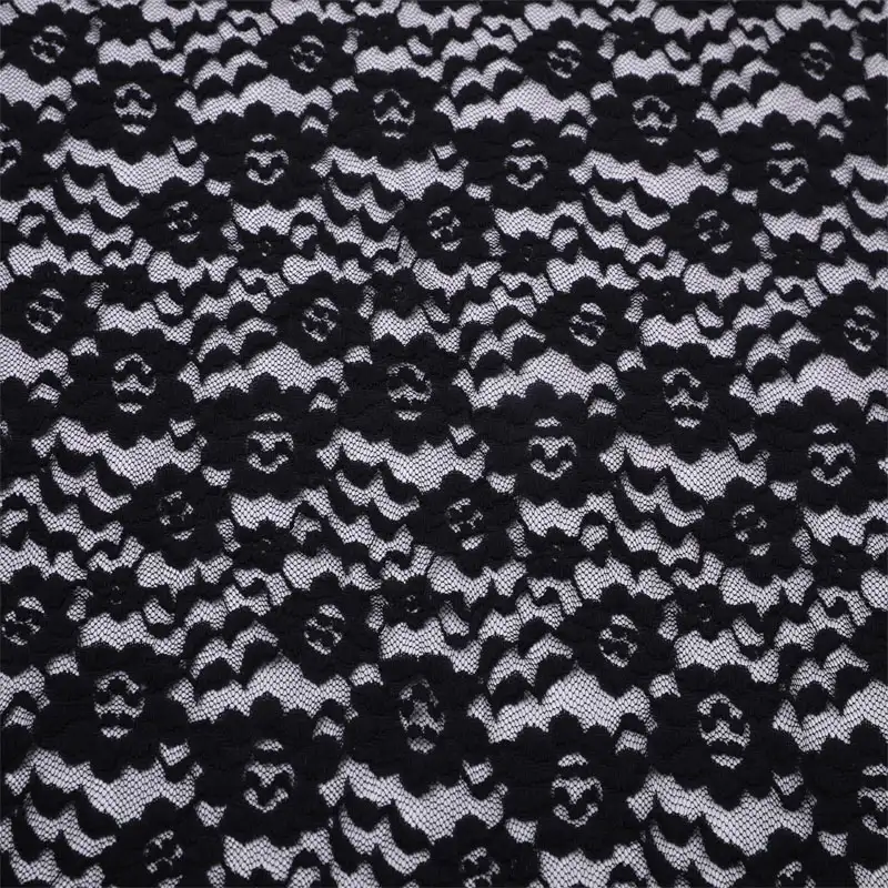 China Fabric for Shirt,Skirt,Skirt  Lace Knit Fabric Cotton Nylon Elastane black color buy from China wholesaler bulk order at wholesale price free worldwide shipping Alibaba