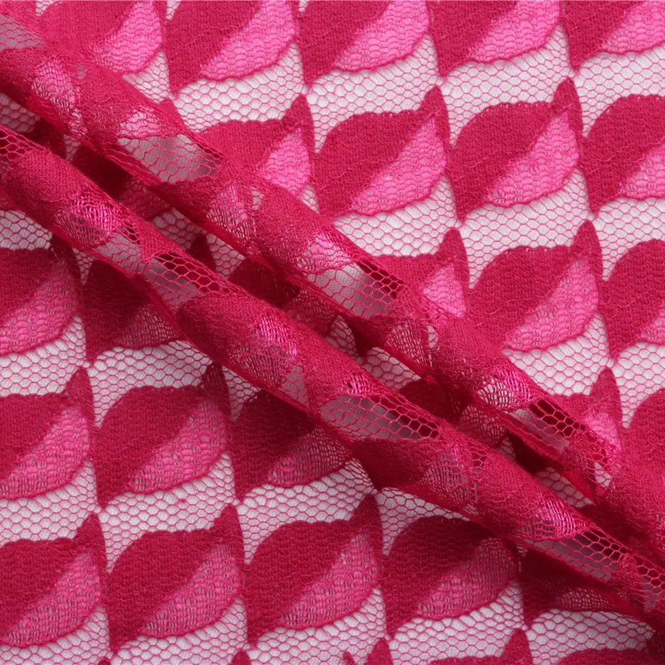 China Fabric for Blouse,Skirt,T-shirt ,Skirt  Lace Knit Fabric Cotton Nylon red color buy from China wholesaler bulk order at wholesale price free worldwide shipping Alibaba