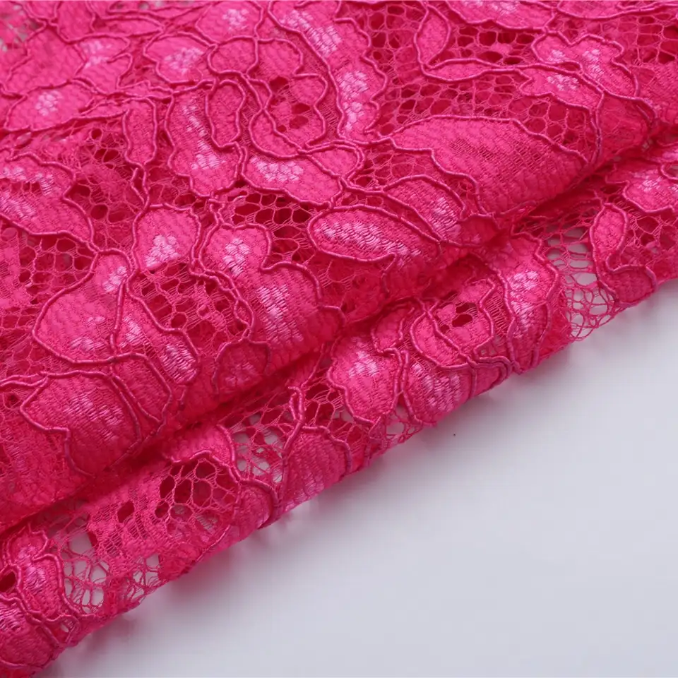 China Fabric for Shirt,Blouse,Skirt  Lace Knit Fabric Nylon Rayon red color buy from China wholesaler bulk order at wholesale price free worldwide shipping Alibaba