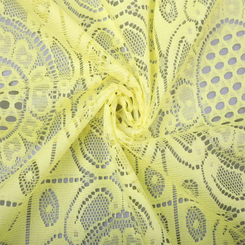 China Fabric for Blouse,Skirt,Skirt  Lace Knit Fabric Polyester yellow color buy from China wholesaler bulk order at wholesale price free worldwide shipping Alibaba