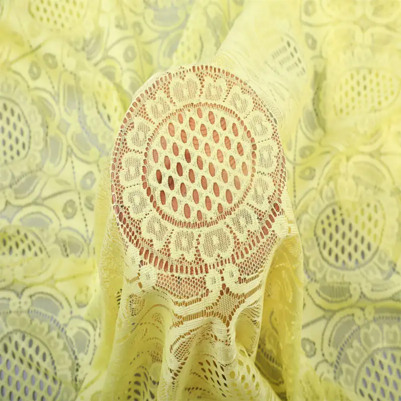 China Fabric for Blouse,Skirt,Skirt  Lace Knit Fabric Polyester yellow color buy from China wholesaler bulk order at wholesale price free worldwide shipping Alibaba