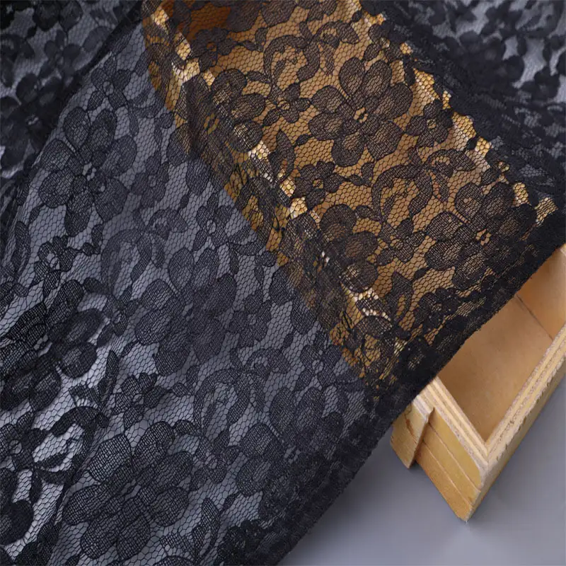 China Fabric for Shirt,Blouse,Skirt,Skirt  Lace Knit Fabric Polyester black color buy from China wholesaler bulk order at wholesale price free worldwide shipping Alibaba