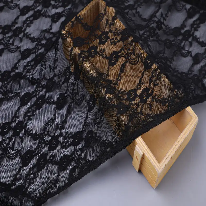 China Fabric for Shirt,Blouse,Skirt,Skirt  Lace Knit Fabric Nylon Spandex black color buy from China wholesaler bulk order at wholesale price free worldwide shipping Alibaba