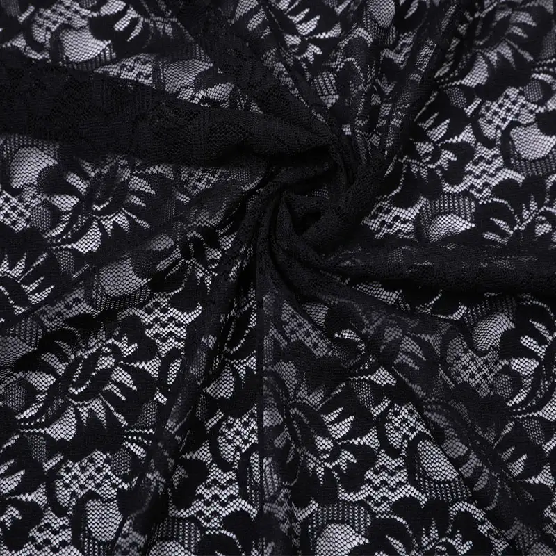 China Fabric for Shirt,Skirt,Skirt  Lace Knit Fabric Nylon Spandex black color buy from China wholesaler bulk order at wholesale price free worldwide shipping Alibaba