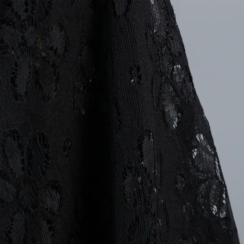 China Fabric for Shirt,Blouse,Skirt,Skirt  Lace Knit Fabric Nylon Polyester black color buy from China wholesaler bulk order at wholesale price free worldwide shipping Alibaba