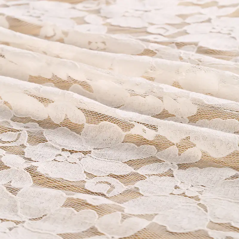 China Fabric for Shirt,T-Shirt,Blouse,Skirt  Lace Knit Fabric Cotton Nylon white color buy from China wholesaler bulk order at wholesale price free worldwide shipping Alibaba