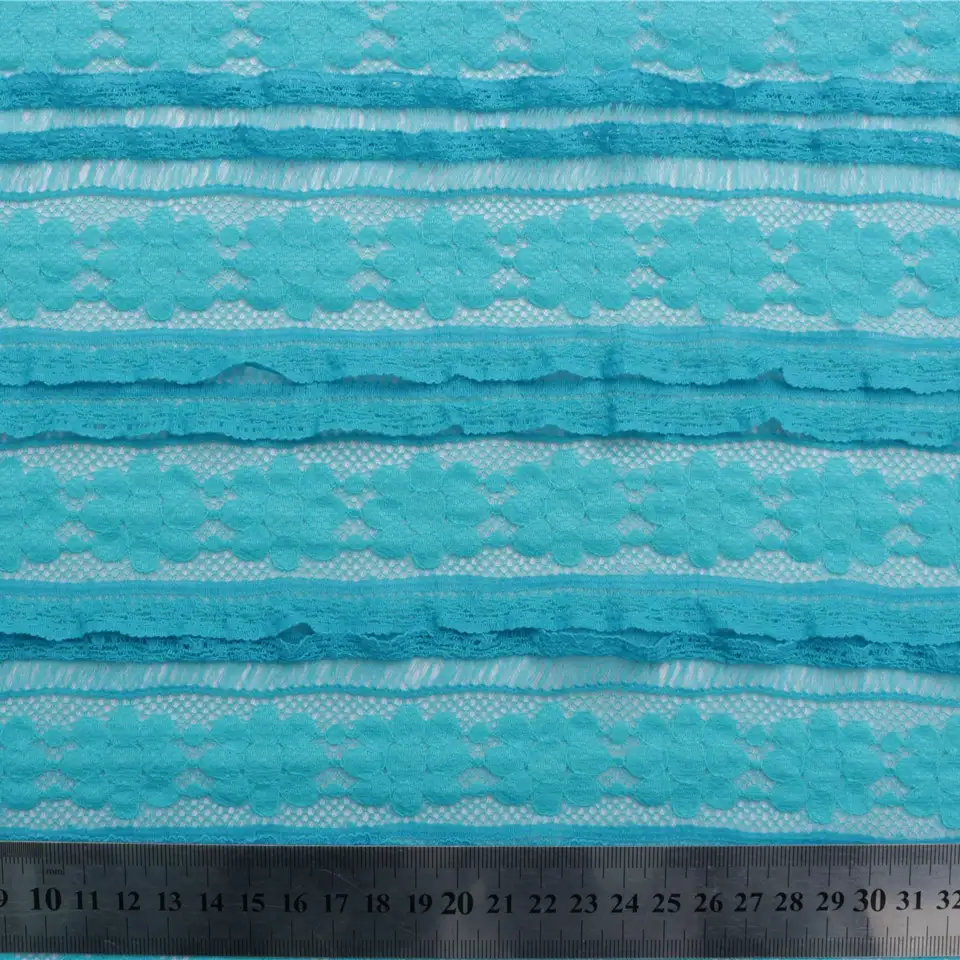 China Fabric for Shirt,Blouse,Skirt  Lace Knit Fabric Cotton Nylon Spandex blue color buy from China wholesaler bulk order at wholesale price free worldwide shipping Alibaba