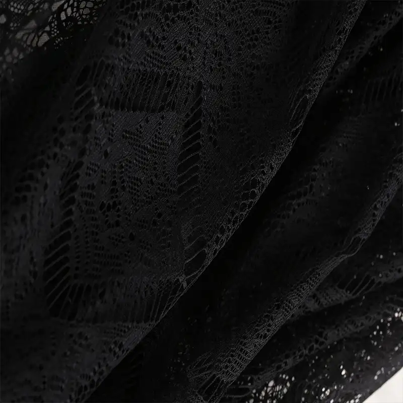 China Fabric for Blouse,Skirt,Skirt  Lace Knit Fabric Polyester black color buy from China wholesaler bulk order at wholesale price free worldwide shipping Alibaba