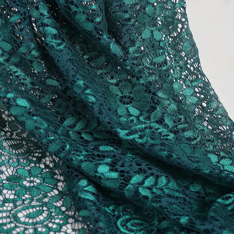 China Fabric for Blouse,Skirt,Skirt  Lace Knit Fabric Nylon Polyester green color buy from China wholesaler bulk order at wholesale price free worldwide shipping Alibaba