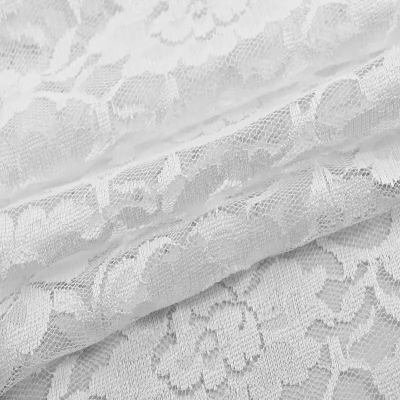 China Fabric for Blouse,Skirt,Skirt  Lace Knit Fabric Nylon Polyester white color buy from China wholesaler bulk order at wholesale price free worldwide shipping Alibaba