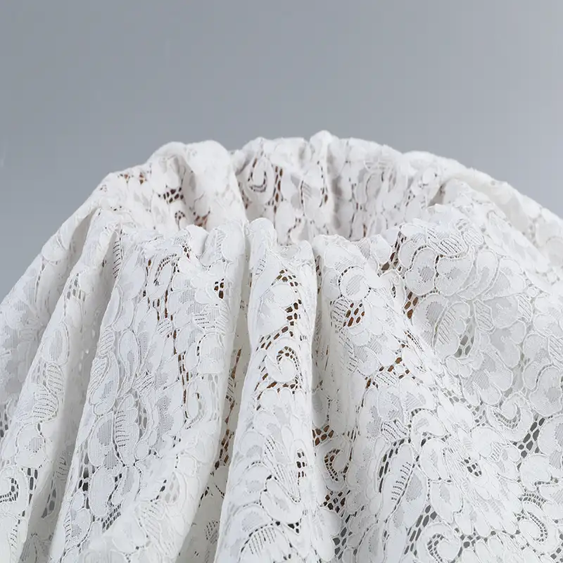 China Fabric for Blouse,Skirt,T-shirt ,Skirt  Lace Knit Fabric Cotton Nylon Rayon white color buy from China wholesaler bulk order at wholesale price free worldwide shipping Alibaba