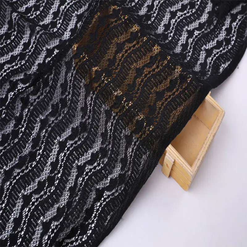 China Fabric for Shirt,Blouse,Skirt,Skirt  Lace Knit Fabric Nylon Spandex black color buy from China wholesaler bulk order at wholesale price free worldwide shipping Alibaba