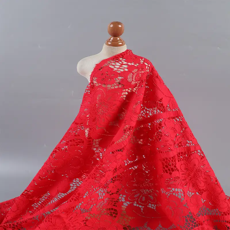 China Fabric for Shirt,Blouse,Skirt,Skirt  Lace Knit Fabric Cotton Nylon red color buy from China wholesaler bulk order at wholesale price free worldwide shipping Alibaba