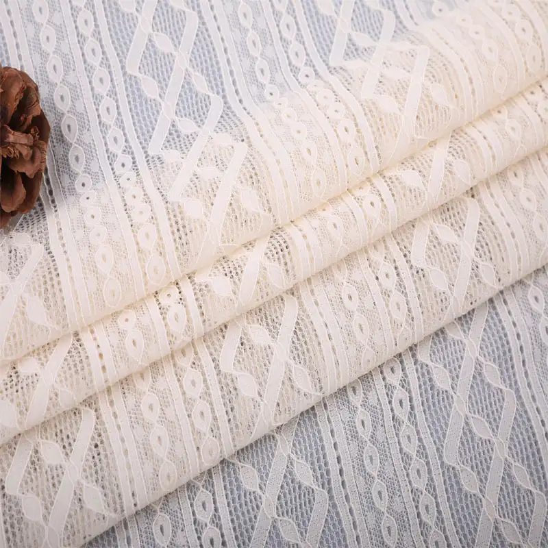 China Fabric for Blouse,Skirt,Skirt  Lace Knit Fabric Nylon Spandex white color buy from China wholesaler bulk order at wholesale price free worldwide shipping Alibaba