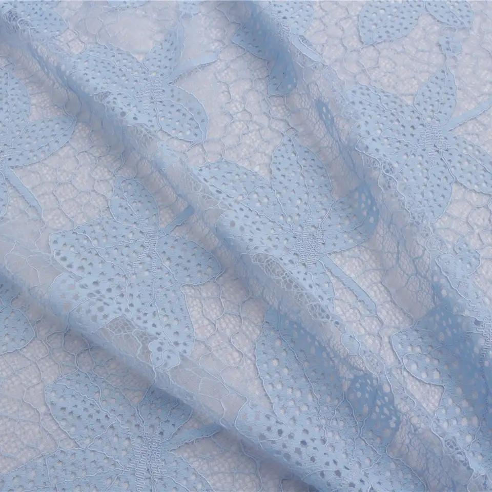 China Fabric for Shirt,T-Shirt,Blouse,Skirt,Skirt  Lace Knit Fabric Cotton Nylon Rayon blue color buy from China wholesaler bulk order at wholesale price free worldwide shipping Alibaba