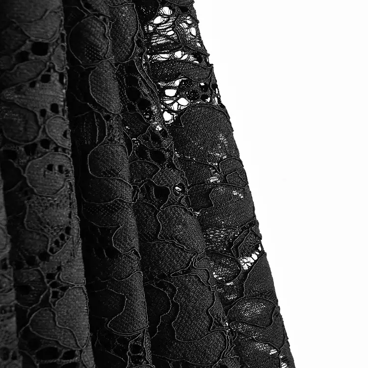 China Fabric for Shirt,Blouse,Skirt,Skirt  Lace Knit Fabric Cotton Nylon Rayon black color buy from China wholesaler bulk order at wholesale price free worldwide shipping Alibaba