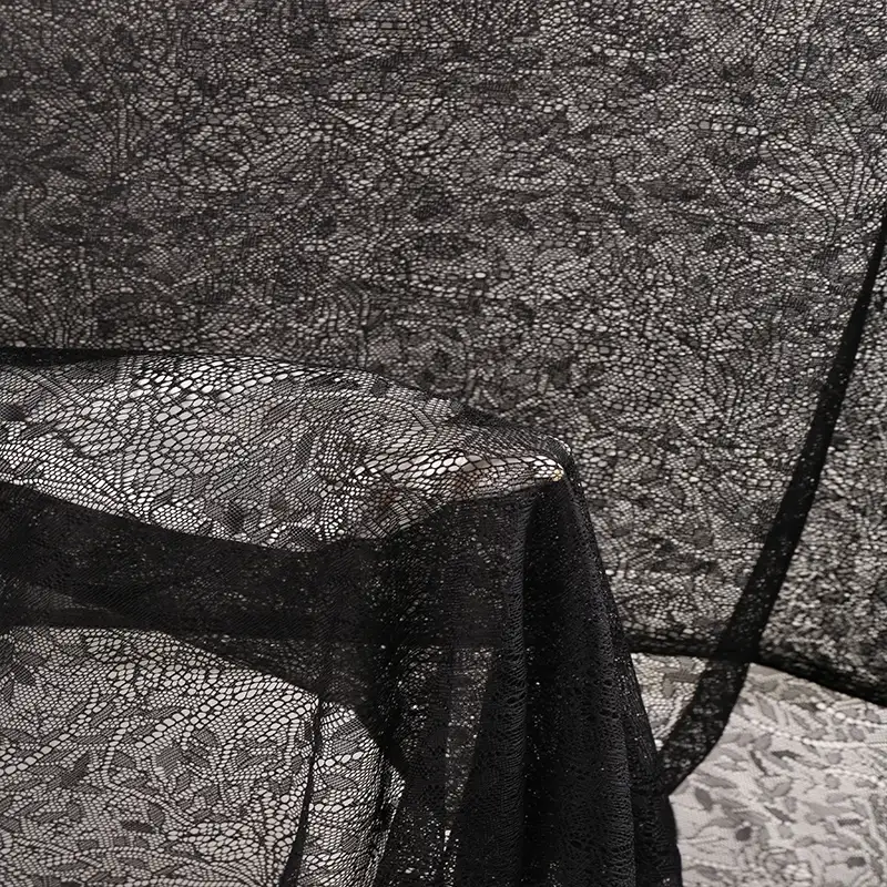 China Fabric for Shirt,T-Shirt,Blouse,Skirt Lace Knit Fabric Polyester black color buy from China wholesaler bulk order at wholesale price free worldwide shipping Alibaba