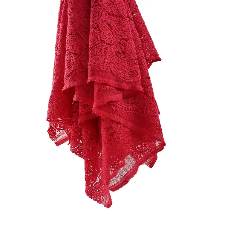 China Fabric for Shirt,T-Shirt,Blouse,Skirt Lace Knit Fabric Cotton Nylon Rayon red color buy from China wholesaler bulk order at wholesale price free worldwide shipping Alibaba