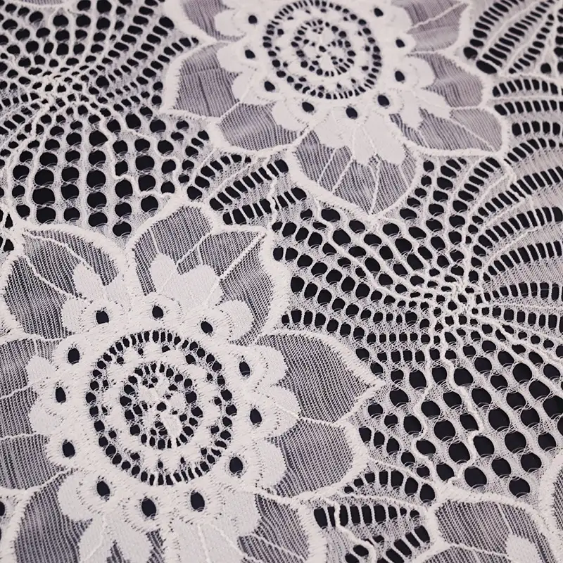 China Fabric for Shirt,Blouse,Skirt  Lace Knit Fabric Nylon Spandex white color buy from China wholesaler bulk order at wholesale price free worldwide shipping Alibaba