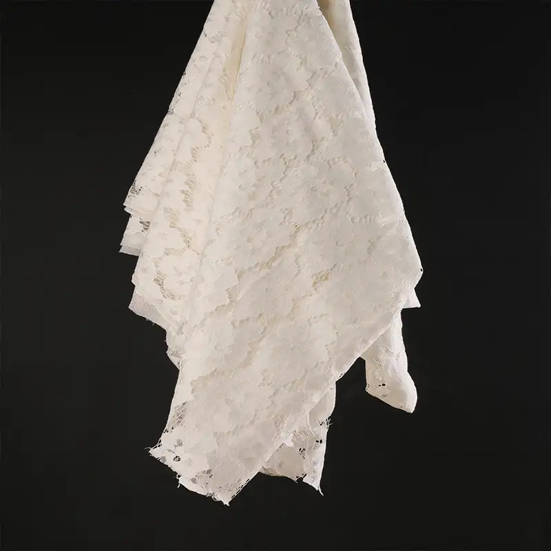 China Fabric for Shirt,Blouse,Skirt,Skirt  Lace Knit Fabric Cotton Nylon white color buy from China wholesaler bulk order at wholesale price free worldwide shipping Alibaba