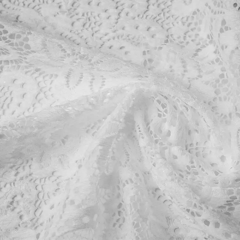 China Fabric for Shirt,Blouse,Skirt,Skirt  Lace Knit Fabric Nylon Spandex white color buy from China wholesaler bulk order at wholesale price free worldwide shipping Alibaba