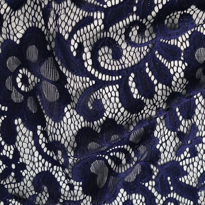China Fabric for Blouse,Skirt,Skirt  Lace Knit Fabric Nylon Spandex blue color buy from China wholesaler bulk order at wholesale price free worldwide shipping Alibaba