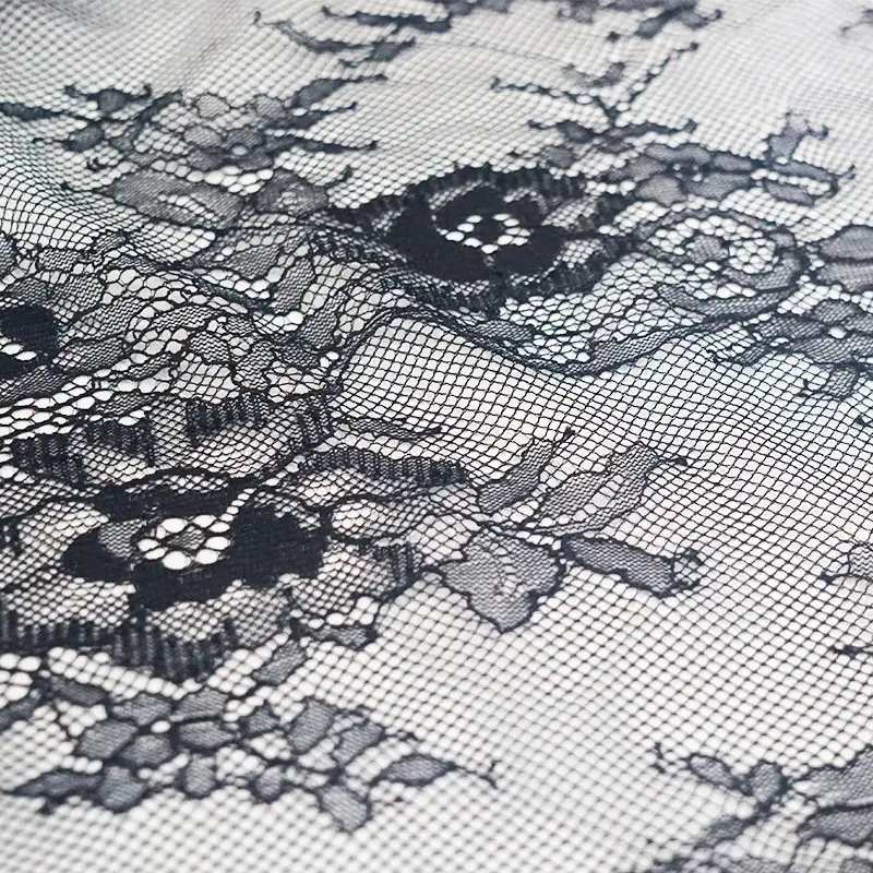 China Fabric for Blouse,Skirt,Skirt  Lace Knit Fabric Nylon black color buy from China wholesaler bulk order at wholesale price free worldwide shipping Alibaba