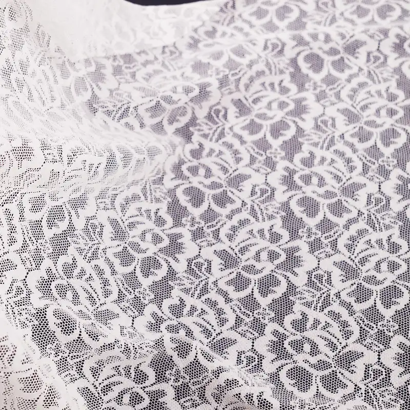 China Fabric for Shirt,Polo Shirt,Blouse,Shirt Half Sleeve Button ,Hoodie   Lace Knit Fabric Nylon Spandex white color buy from China wholesaler bulk order at wholesale price free worldwide shipping Alibaba