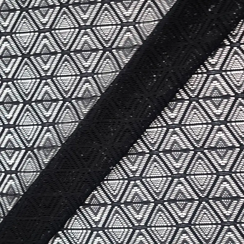 China Fabric for Blouse,Skirt,Shirt Long Sleeve Zipper ,Dresses (Cardigan Button) ,Skirt  Lace Knit Fabric Nylon Spandex black color buy from China wholesaler bulk order at wholesale price free worldwide shipping Alibaba