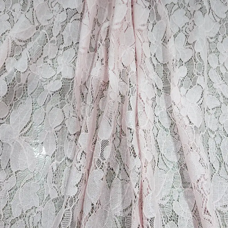 China Fabric for Blouse,Skirt,Shirt Long Sleeve Button ,Dresses (Cardigan Button) ,Skirt  Lace Knit Fabric Cotton Nylon Rayon white color buy from China wholesaler bulk order at wholesale price free worldwide shipping Alibaba