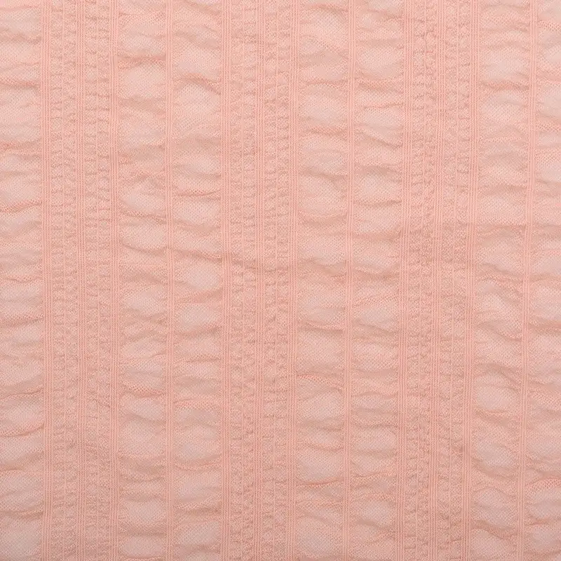 China Fabric for Shirt,Blouse,Shirt Long Sleeve Button ,Dresses (Cardigan Button) ,Skirt  Lace Knit Fabric Nylon Spandex pink color buy from China wholesaler bulk order at wholesale price free worldwide shipping Alibaba
