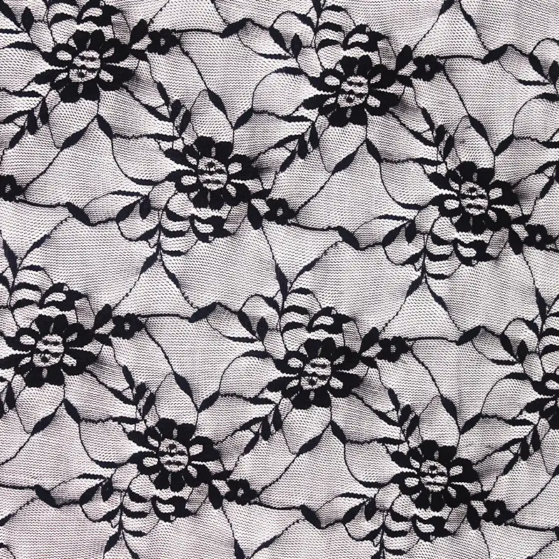 China Fabric for Blouse,Skirt,Shirt Long Sleeve Button ,Dresses (Cardigan Button) ,Skirt  Lace Knit Fabric Nylon Spandex black color buy from China wholesaler bulk order at wholesale price free worldwide shipping Alibaba