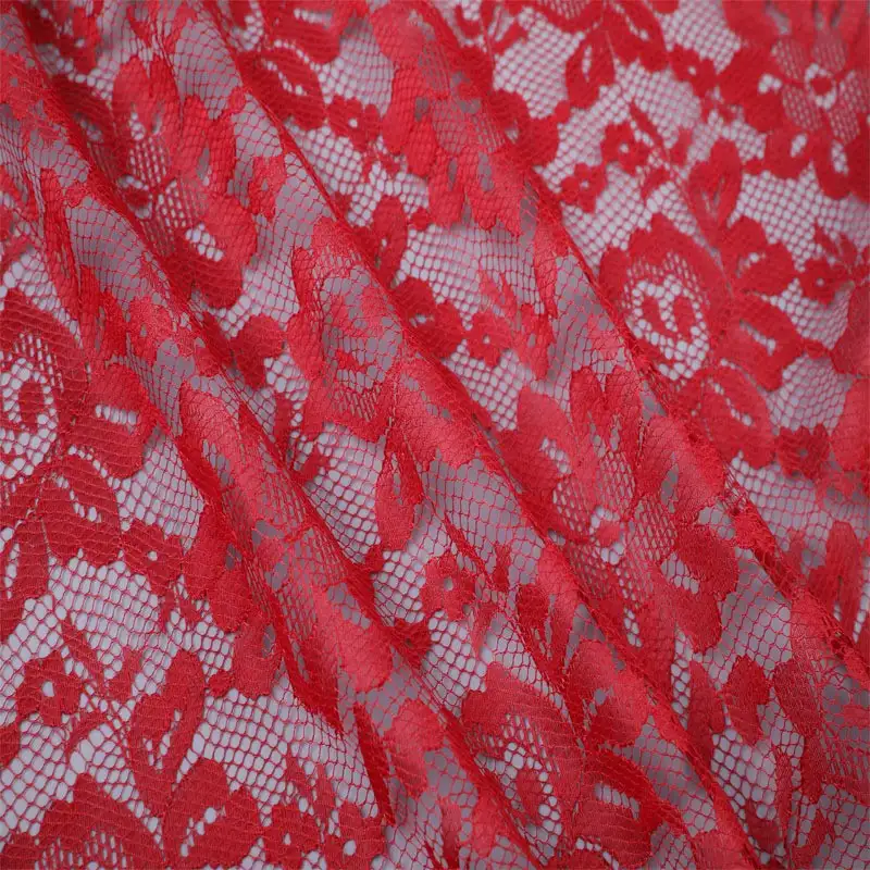 China Fabric for Blouse,Skirt,Shirt Half Sleeve Button ,Skirt  Lace Knit Fabric Polyester red color buy from China wholesaler bulk order at wholesale price free worldwide shipping Alibaba