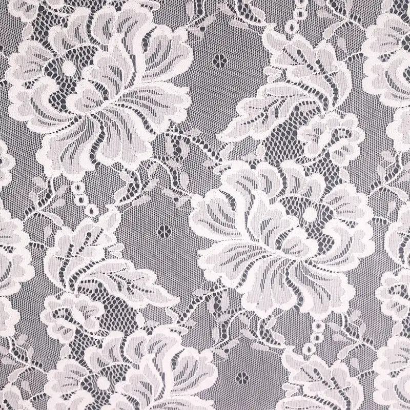 China Fabric for Blouse,Shirt Long Sleeve Button ,Dresses (Cardigan Button) ,Skirt  Lace Knit Fabric Nylon Spandex white color buy from China wholesaler bulk order at wholesale price free worldwide shipping Alibaba