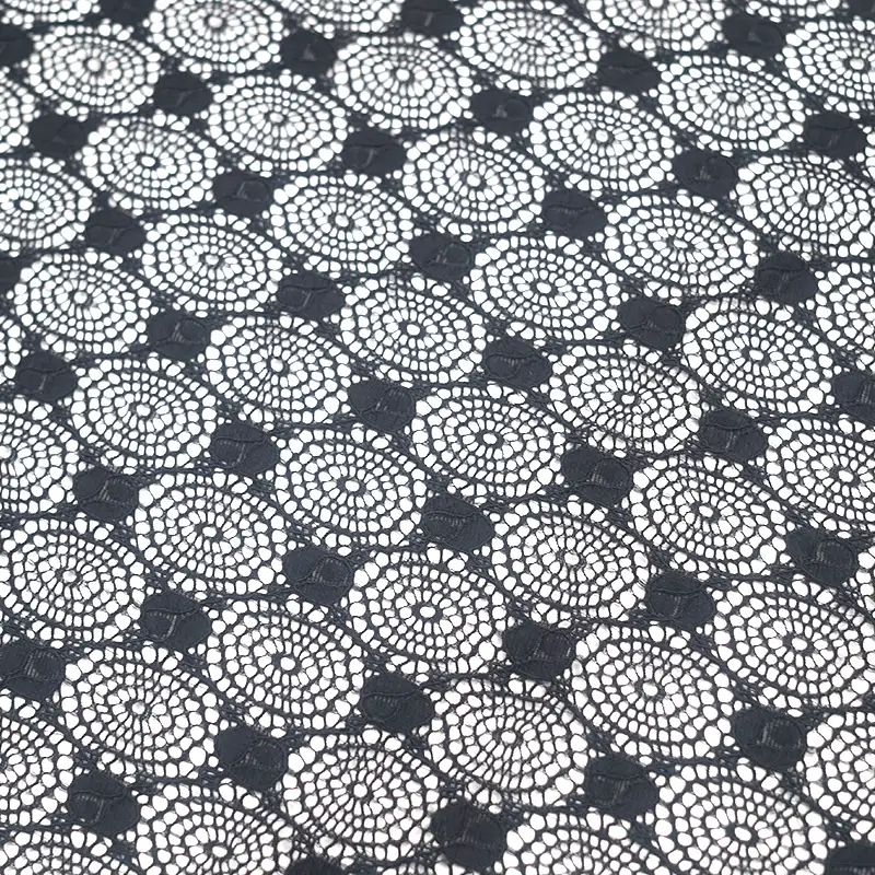 China Fabric for Shirt,Shirt Long Sleeve Zipper ,Dresses (Cardigan Open) ,Skirt  Lace Knit Fabric Nylon Spandex black color buy from China wholesaler bulk order at wholesale price free worldwide shipping Alibaba