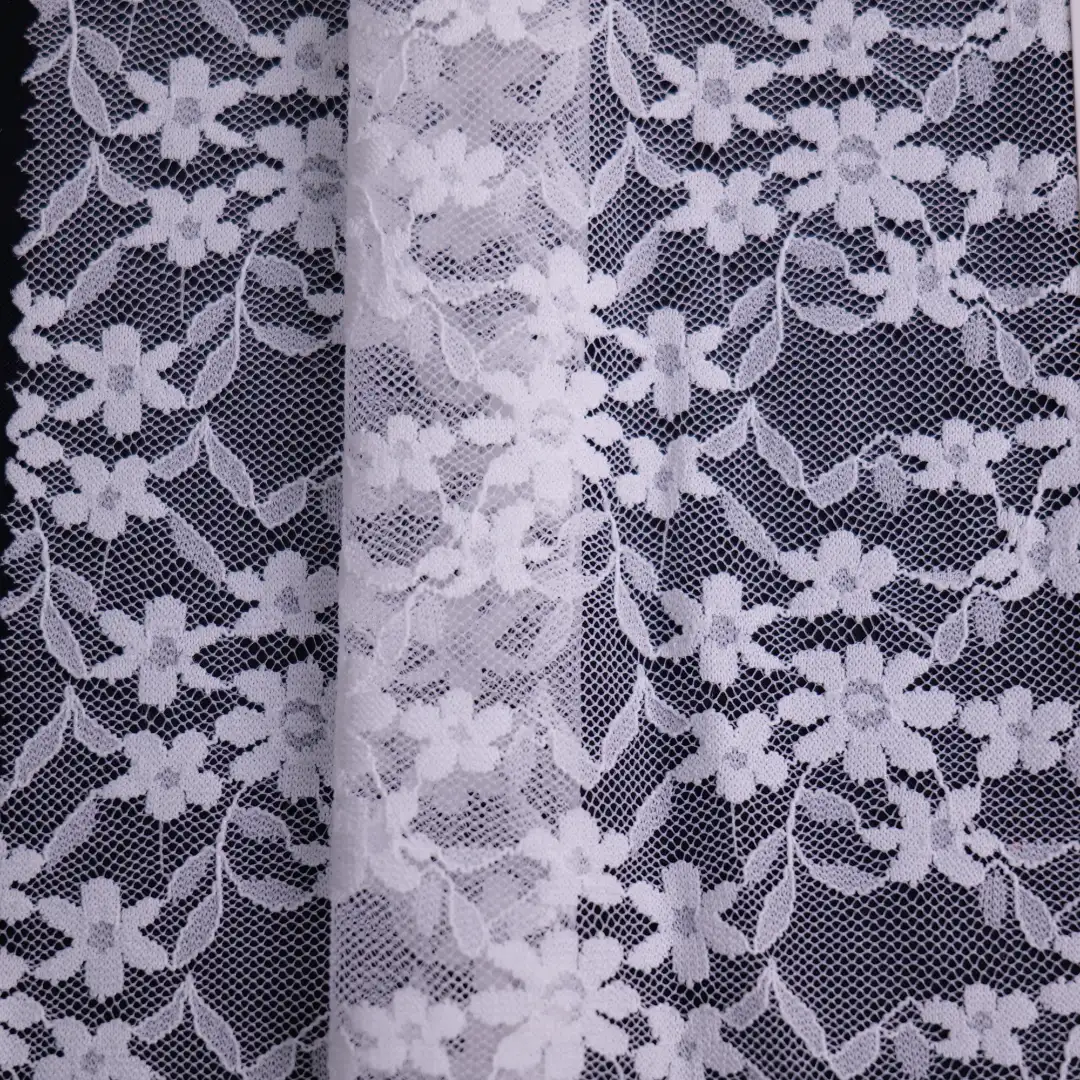 China Fabric for Blouse,Shirt Long Sleeve Button ,Skirt  Lace Knit Fabric Polyamide Spandex white color buy from China wholesaler bulk order at wholesale price free worldwide shipping Alibaba