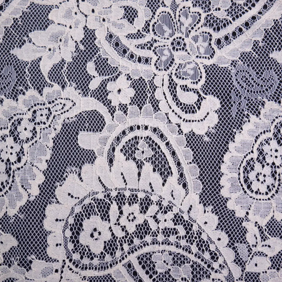 China Fabric for Blouse,Skirt,Shirt Long Sleeve Zipper ,Dresses (Pullover)  Lace Knit Fabric Cotton Nylon white color buy from China wholesaler bulk order at wholesale price free worldwide shipping Alibaba