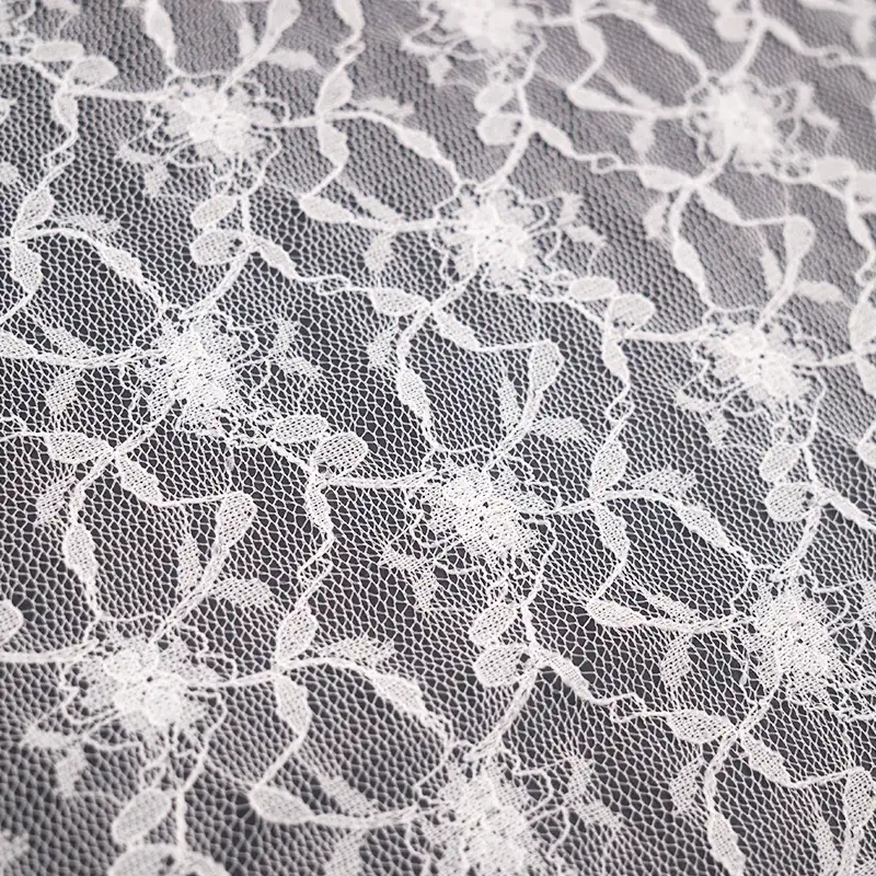 China Fabric for Blouse,Skirt,Shirt Long Sleeve Button ,Dresses (Cardigan Button) ,Skirt  Lace Knit Fabric Nylon Spandex white color buy from China wholesaler bulk order at wholesale price free worldwide shipping Alibaba