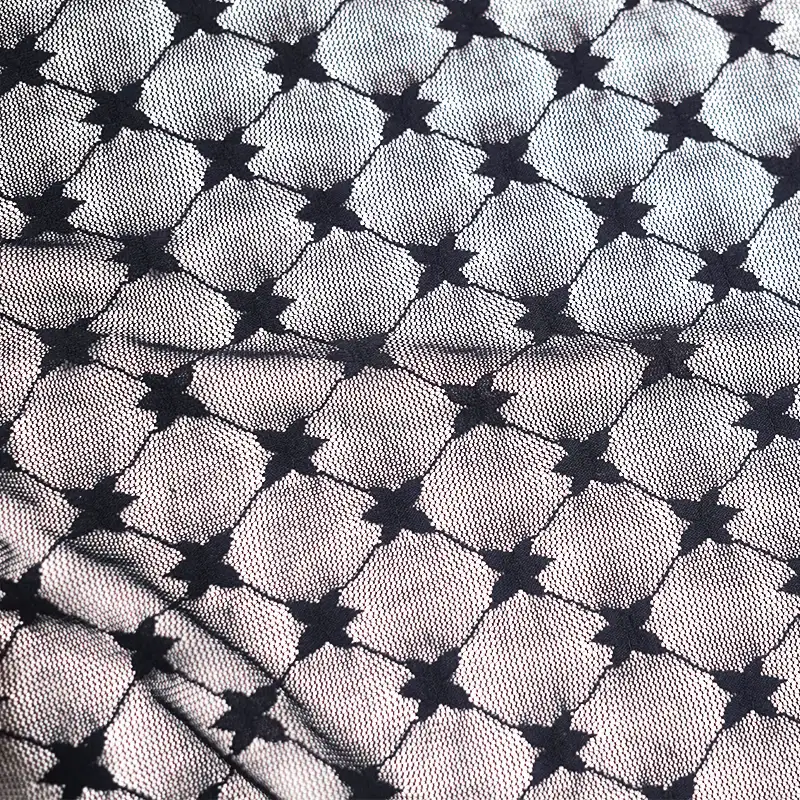 China Fabric for Blouse,Skirt,Shirt Long Sleeve Button ,Skirt  Lace Knit Fabric Nylon Spandex black color buy from China wholesaler bulk order at wholesale price free worldwide shipping Alibaba