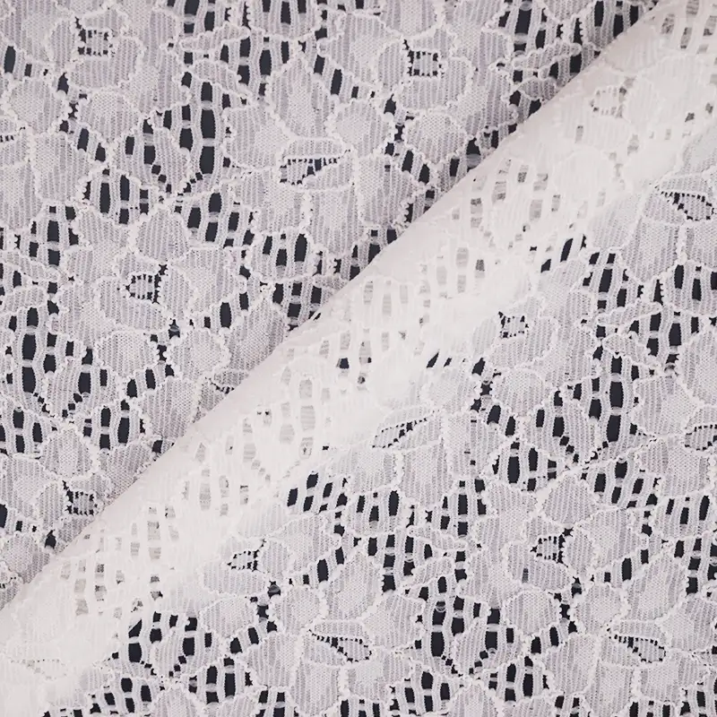 China Fabric for Blouse,Skirt,Skirt  Lace Knit Fabric Nylon Spandex white color buy from China wholesaler bulk order at wholesale price free worldwide shipping Alibaba