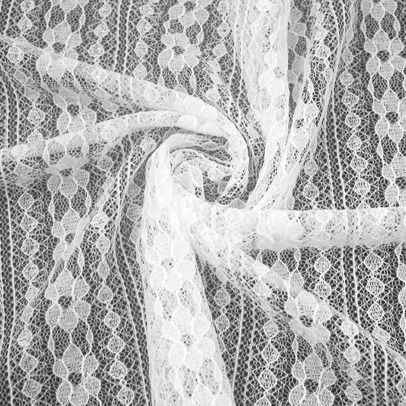 China Fabric for Blouse,Skirt,Shirt Long Sleeve Button ,Dresses (Pullover) ,Skirt  Lace Knit Fabric Nylon Spandex white color buy from China wholesaler bulk order at wholesale price free worldwide shipping Alibaba