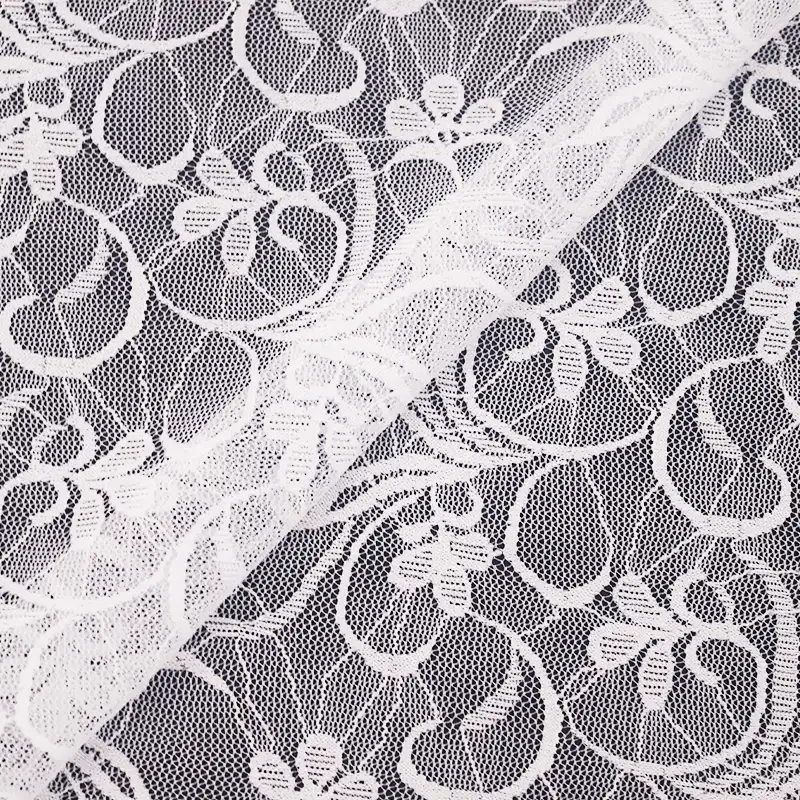 China Fabric for Blouse,Skirt,Shirt Long Sleeve Button  Lace Knit Fabric Nylon Spandex white color buy from China wholesaler bulk order at wholesale price free worldwide shipping Alibaba