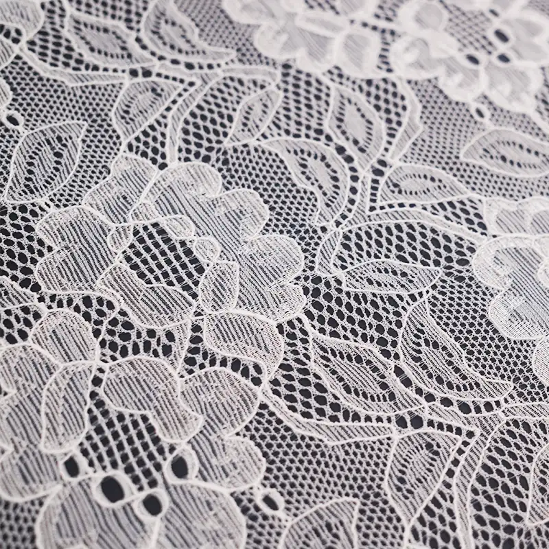 China Fabric for Blouse,Skirt,Shirt Half Sleeve Button ,Dresses (Pullover) ,Skirt  Lace Knit Fabric Nylon Spandex white color buy from China wholesaler bulk order at wholesale price free worldwide shipping Alibaba