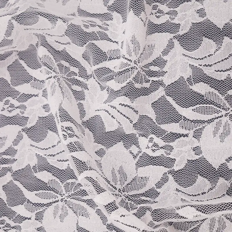 China Fabric for Blouse,Skirt,Shirt Long Sleeve Button ,Skirt  Lace Knit Fabric Nylon Spandex white color buy from China wholesaler bulk order at wholesale price free worldwide shipping Alibaba