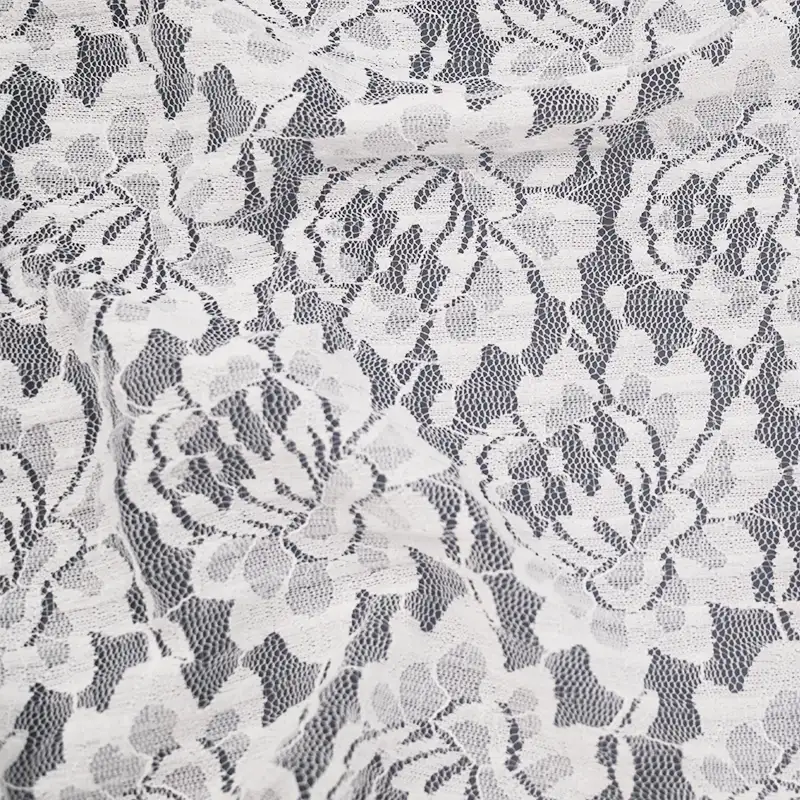 China Fabric for Blouse,Shirt Long Sleeve Button ,T-shirt ,Skirt  Lace Knit Fabric Nylon Spandex white color buy from China wholesaler bulk order at wholesale price free worldwide shipping Alibaba