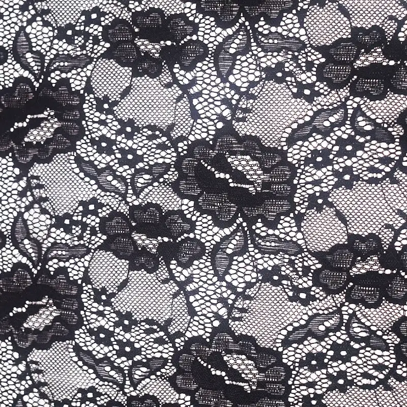 China Fabric for Blouse,Skirt,Shirt Long Sleeve Button ,Dresses (Pullover) ,Skirt  Lace Knit Fabric Nylon Spandex black color buy from China wholesaler bulk order at wholesale price free worldwide shipping Alibaba