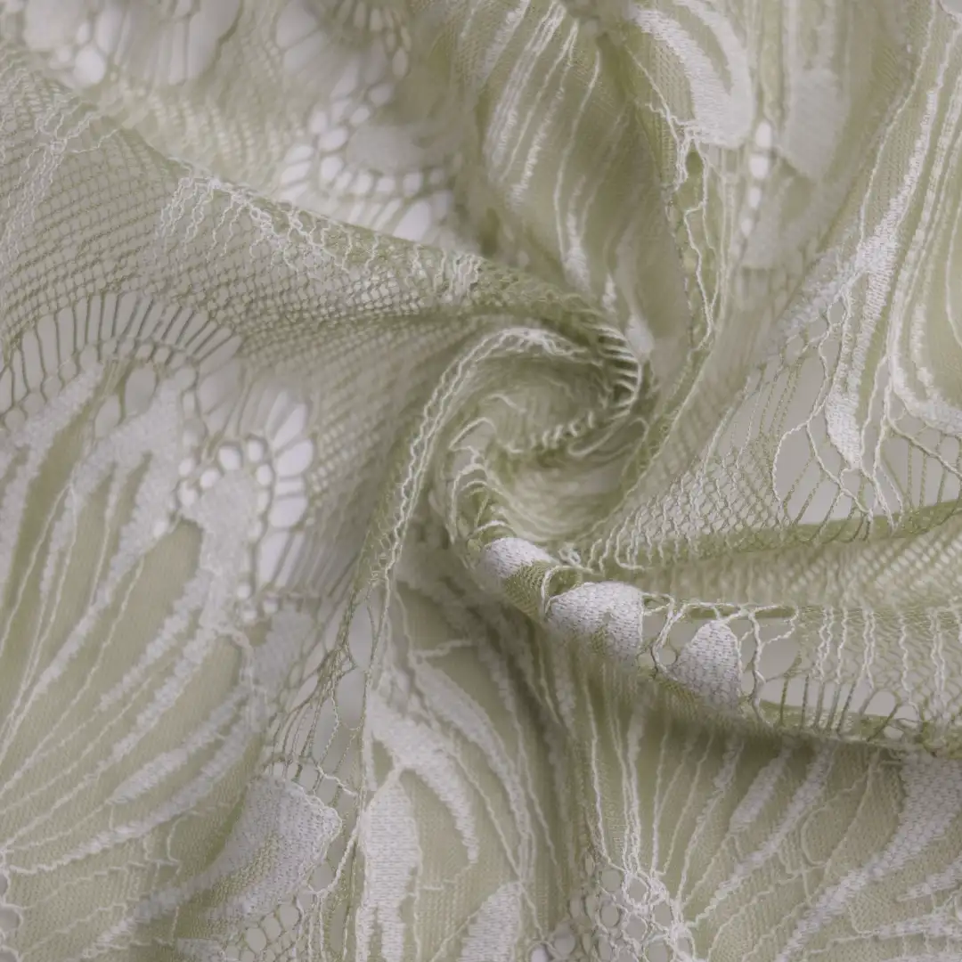 China Fabric for Blouse,Skirt,Shirt Long Sleeve Button ,Skirt  Lace Knit Fabric Cotton Nylon green color buy from China wholesaler bulk order at wholesale price free worldwide shipping Alibaba