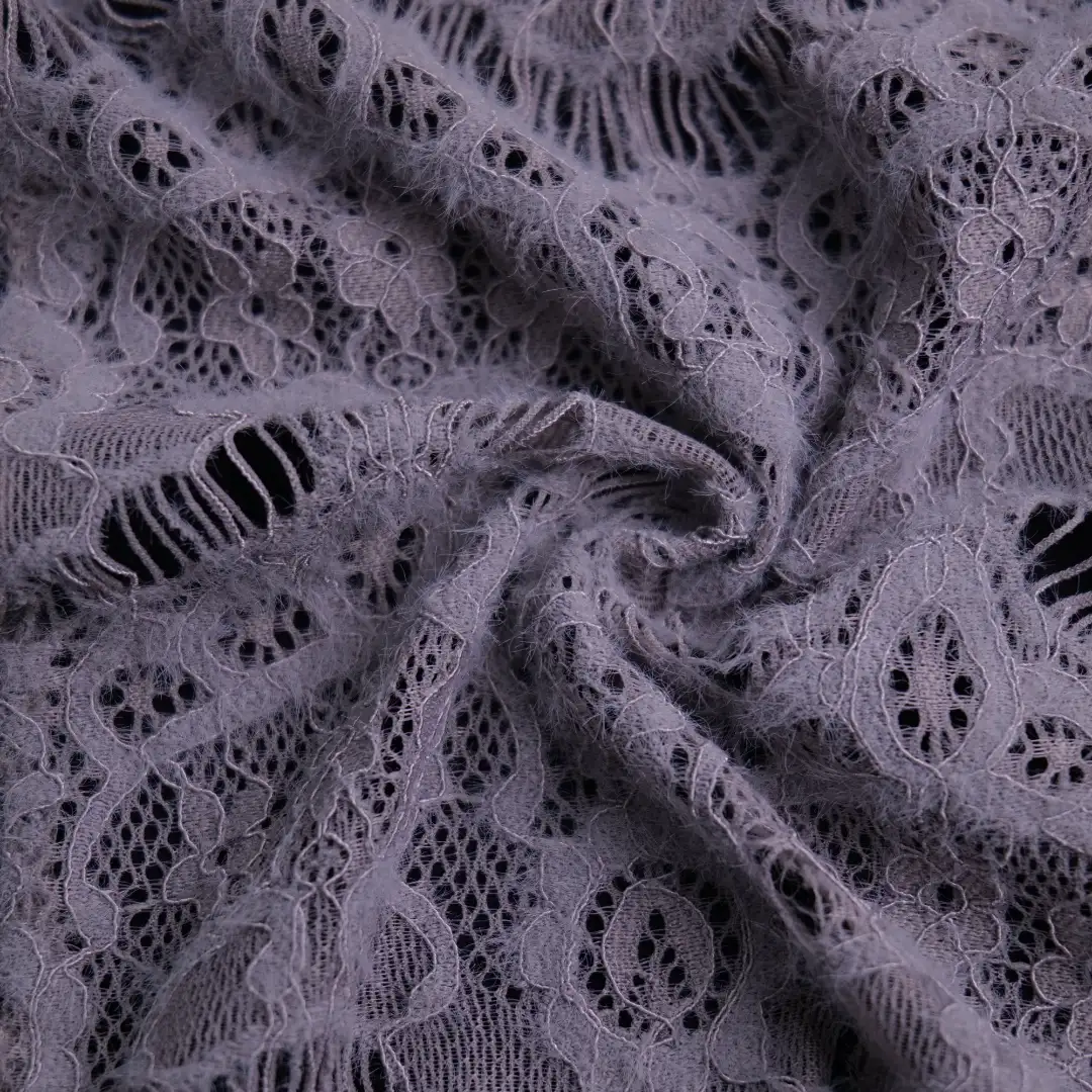 China Fabric for Blouse,Skirt,Shirt Long Sleeve Button ,Skirt  Lace Knit Fabric Nylon Spandex purple color buy from China wholesaler bulk order at wholesale price free worldwide shipping Alibaba