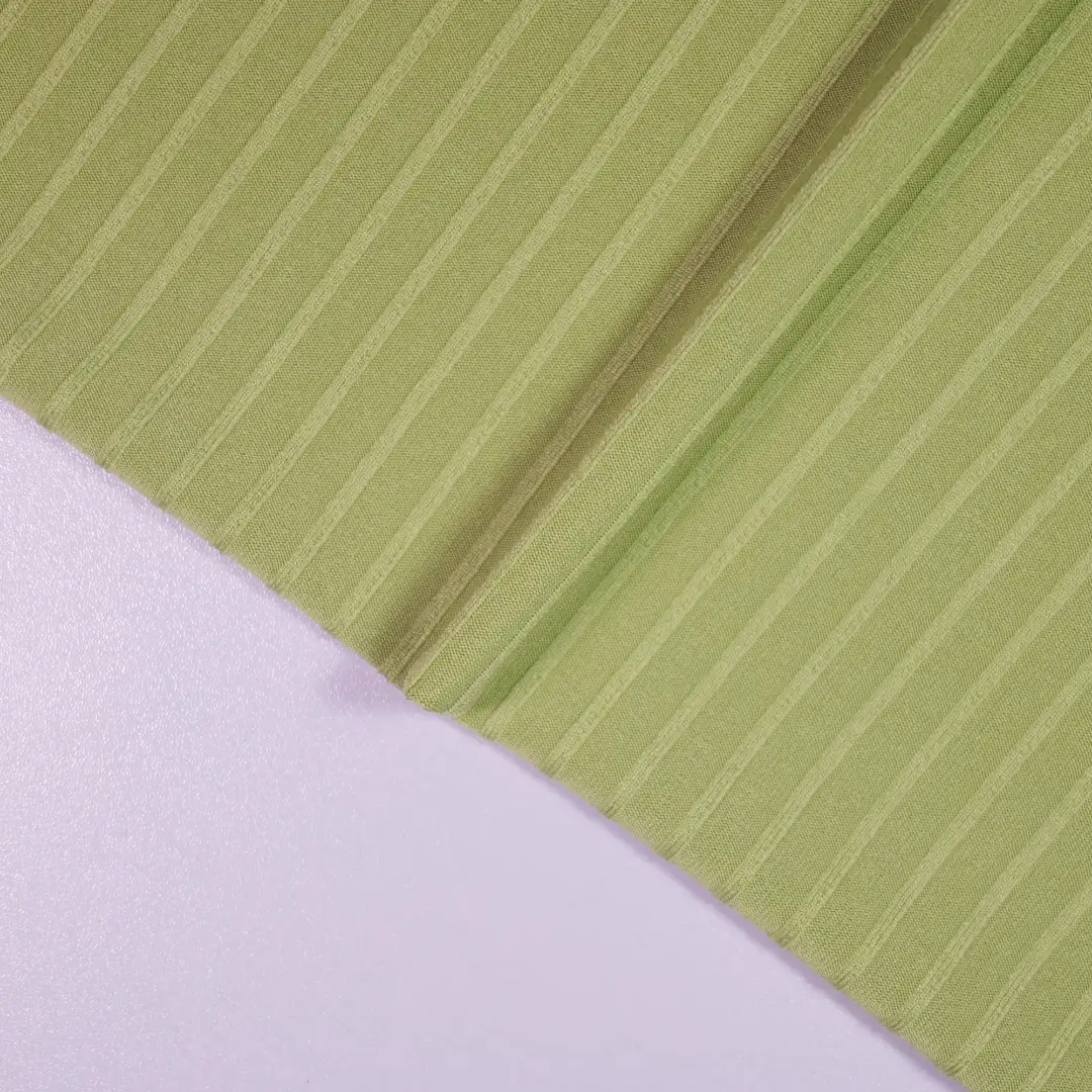 China Fabric for Blouse Rib Knit Fabric Polyester Spandex green color buy from China wholesaler bulk order at wholesale price free worldwide shipping Alibaba