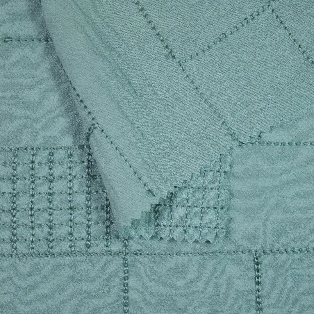 China Fabric for Blouse,Over Shirt Schiffli Synthetic Woven Fabric Rayon Nylon green color buy from China wholesaler bulk order at wholesale price free worldwide shipping Alibaba